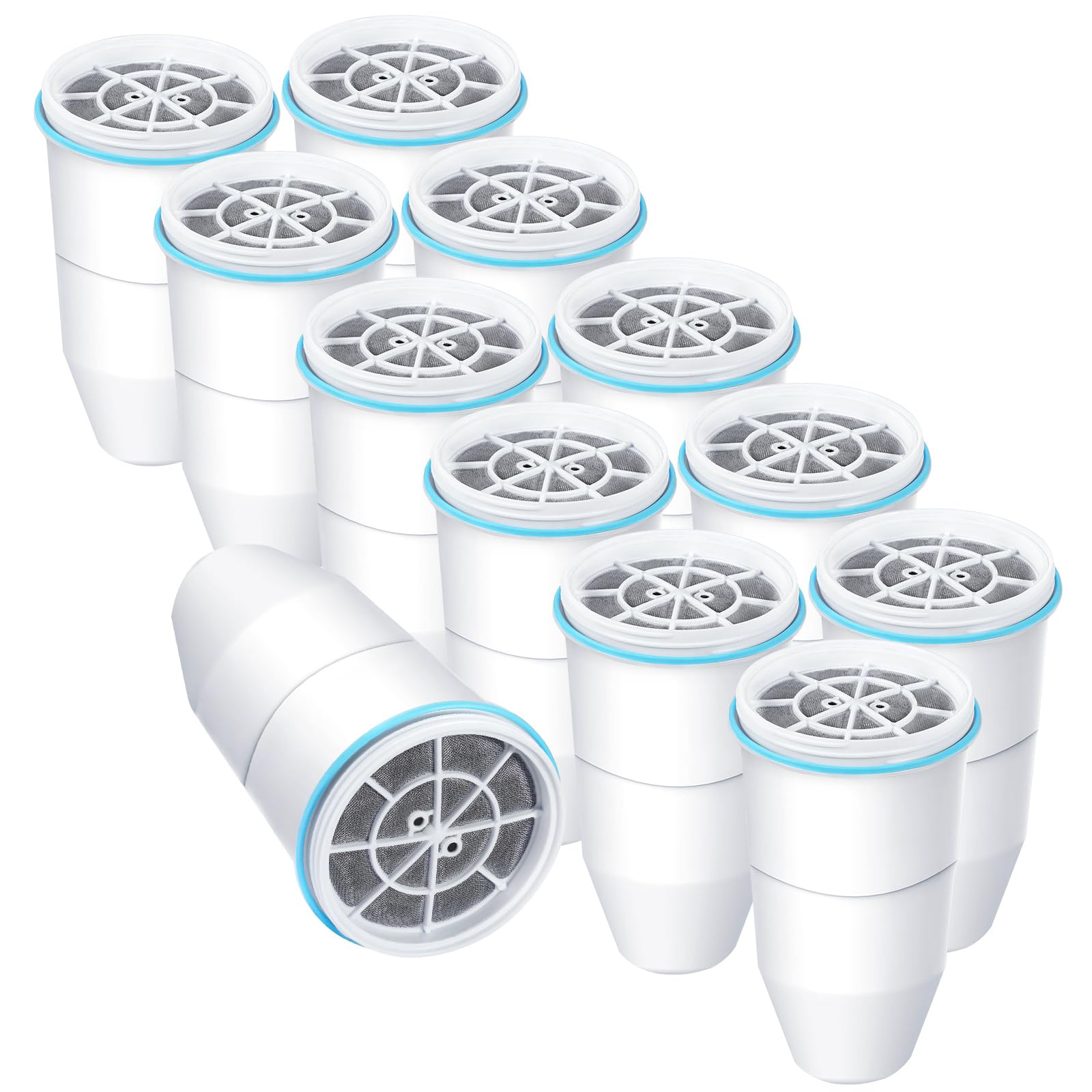 VIPHASES Upgraded 6-Stage 0 TDS Water Filter Replacement for ZR-001, ZR-017, ZR-004, Removes 99.99% Lead, Chlorine, Fluoride, PFOA/PFOS, 12-Pack
