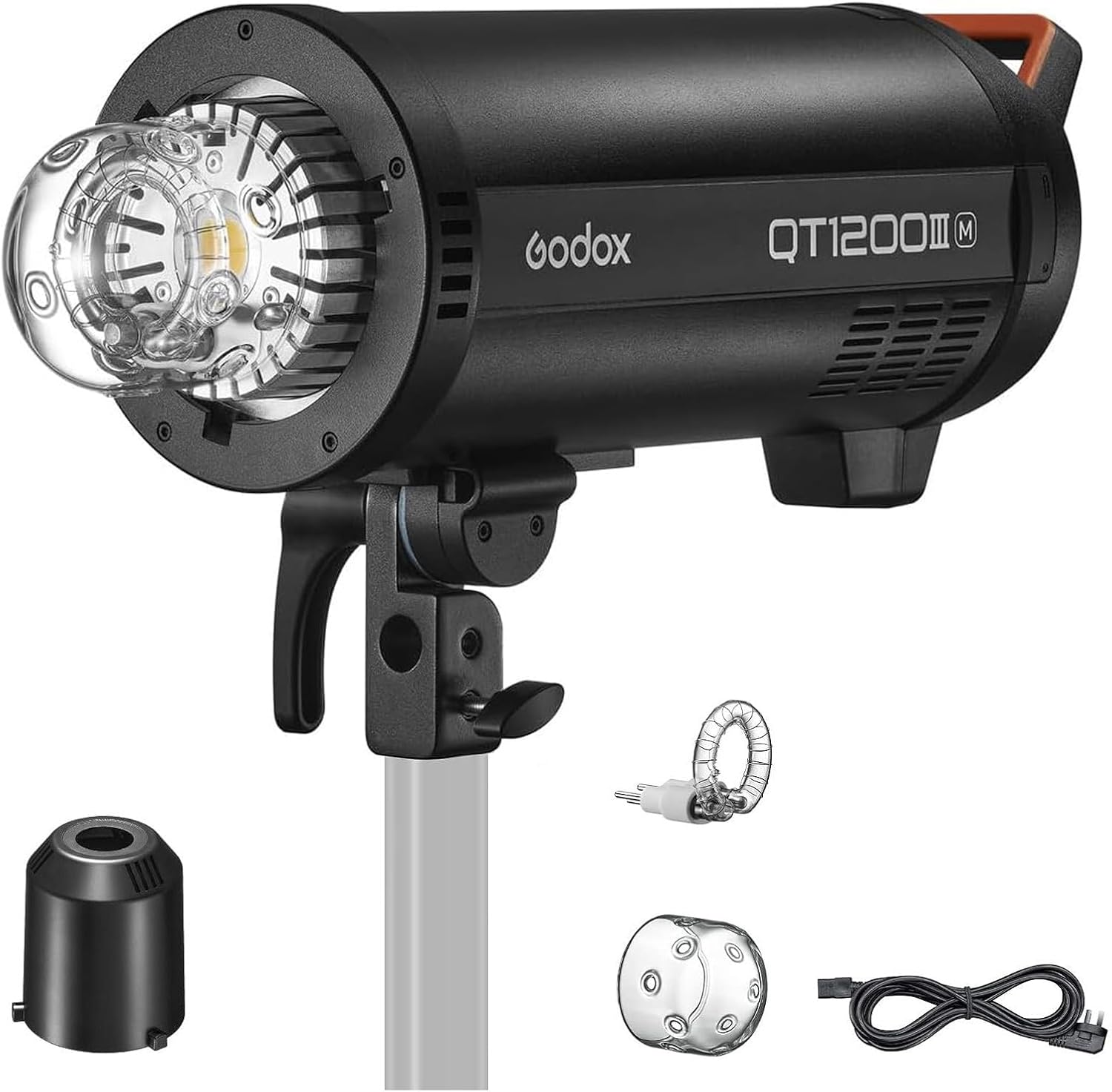 Godox QT1200IIIM 1200Ws Studio Monolight Strobe Flash Light kit with USB Light, 2.4G Wireless X System, HSS 1/8000s, 0.01-0.9s Recycling, 5600K Modeling Lamp, Bowens Mount for Studio Photography