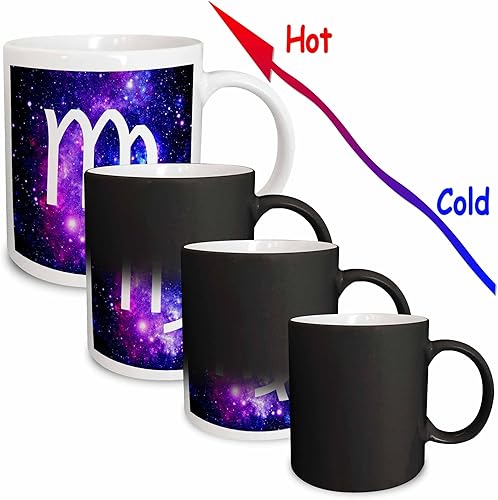 Miniatura 5 de 3dRose Virgo Symbol Colorful Girly Design - Taza de signo del zodiaco con horóscopo pastel, 11 onzas, morado