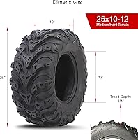 Vista 7 de Tusk Mud Force - Juego de 4 neumáticos ATV 25x8-12 x 25x10-12