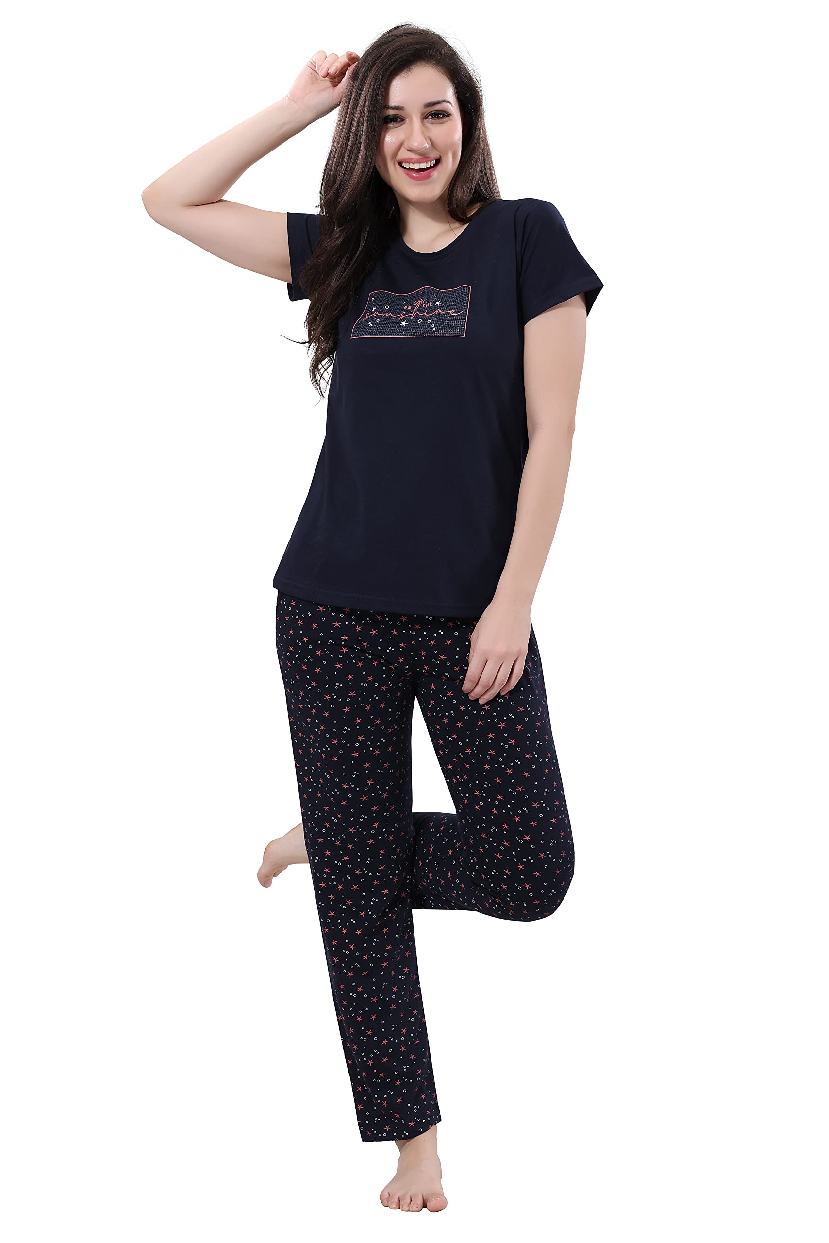 dzzo Cotton Night Suit for Women Girls | Women's Cotton Printed Night Suit Set of Shirt & Pyjama, Night wear Dress, Relaxed wear for Women Girls-picture-17