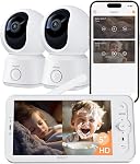 Arenti Baby Monitor 2 Cameras, Smart WiFi 6 Baby Cameras with 5-Inch Upgraded Wireless Display, 360° View, Auto-Night Vision, Temperature Sensor, Sound & Motion Detection, 2 Way Audio, VOX Mode (B2)