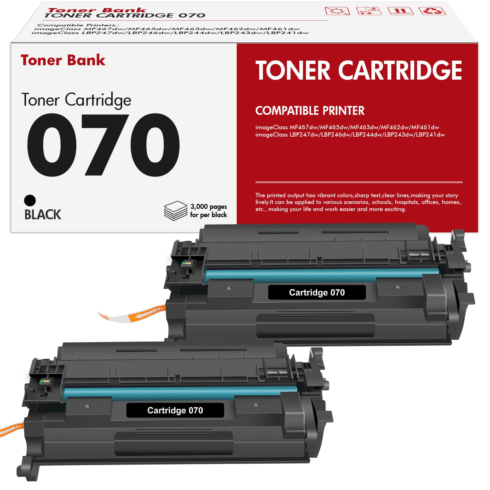 Amazon.co.jp: 070トナーカートリッジ ブラック 2個パック Canon 070