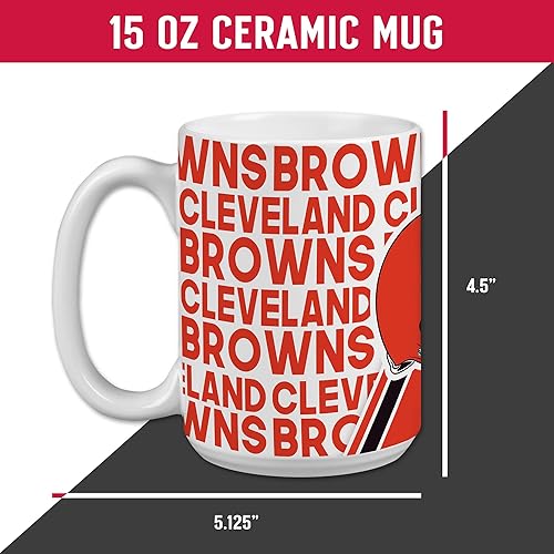 Miniatura 4 de Rico Industries NFL Football - Taza de café de cerámica blanca de 15 onzas para fanáticos de la NFL