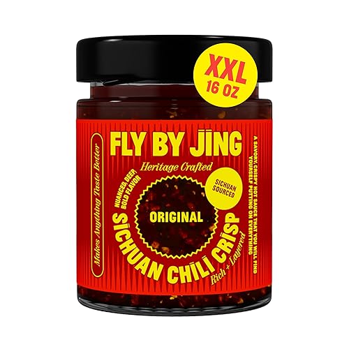 FLYBYJING XL Sichuan Chili crujiente y picante gourmet picante y crujiente salsa de aceite de chile totalmente natural con pimienta Sichuan salsa