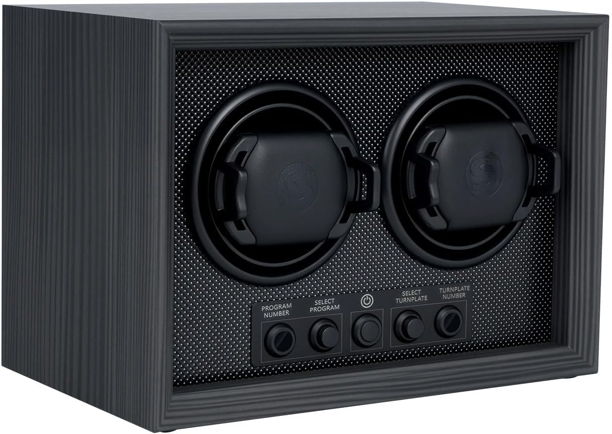 Mcbazel Double Watch Winder for Automatic Watches, Dual Watch Winder Box with 5 Modes, Quiet Motor, Ideal Gift for Men, Father, Women - Black