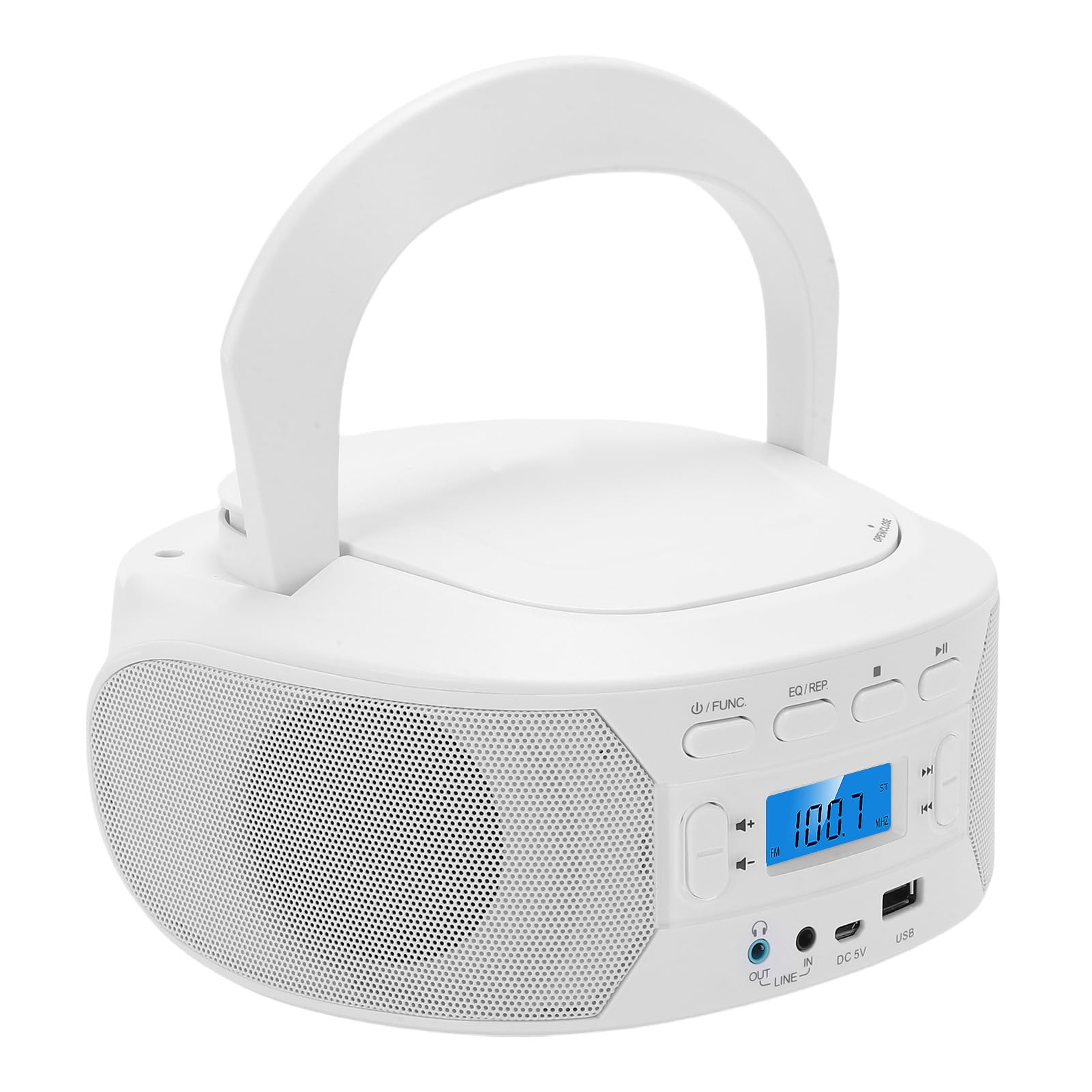 Przenośny Odtwarzacz CD, Ręczne ładowanie BT MP3, USB AUX in, Radio FM dla Domu, Odtwarzacz CD/MP3 z BT, Radiem FM i Wejściem USB/AUX, Obsługa Słuchawek, 128 GB, Tryby (Wtyczka UE)
