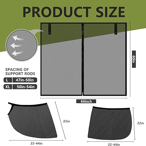 Miniatura 2 de Yahenda Juego de 5 persianas para puerta trasera y ventana de automóvil, para campamento, para ventanas, elástica, para ventana delantera y trasera,
