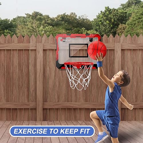 Miniatura 8 de Juego de aro de baloncesto para interiores para niños y adultos, mini aro de baloncesto profesional para pared de puerta, aro de baloncesto sobre la