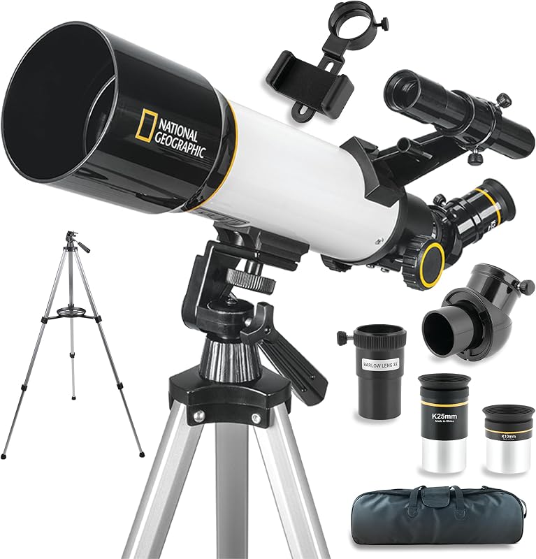 National Geographic Sky View 70mm Refractor Telescope with Panhandle Mount for Adults and Kids