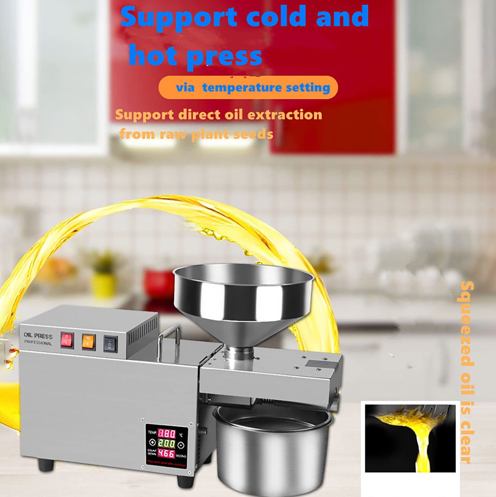Presse à Huile Électrique PYY 1800W - Extraction Chaud Et Froid Automatique