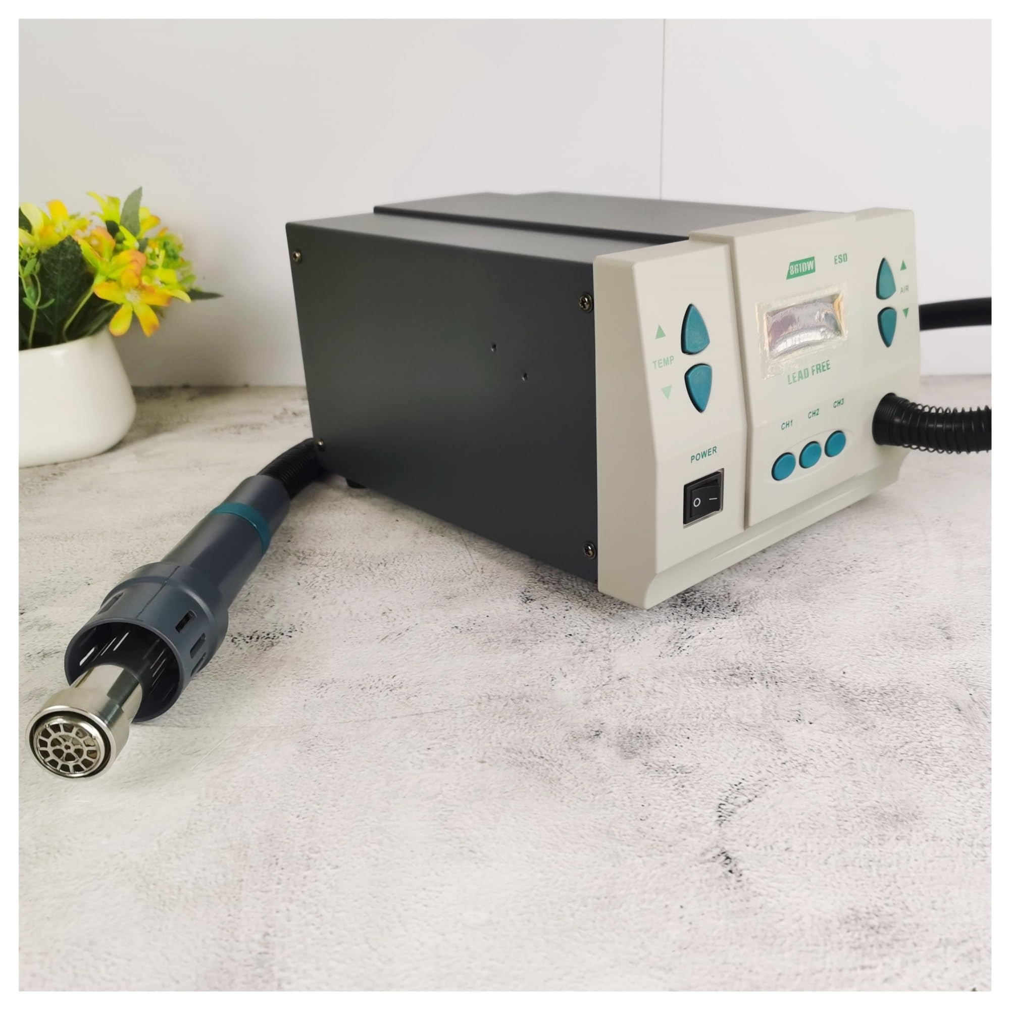 Estación De Retrabajo De Aire Caliente 861DW, 1000W, Herramienta De Reparación De Soldadura PCB Con Boquilla De Pistola De Calor Reemplazable De 5, 8 Y 10mm