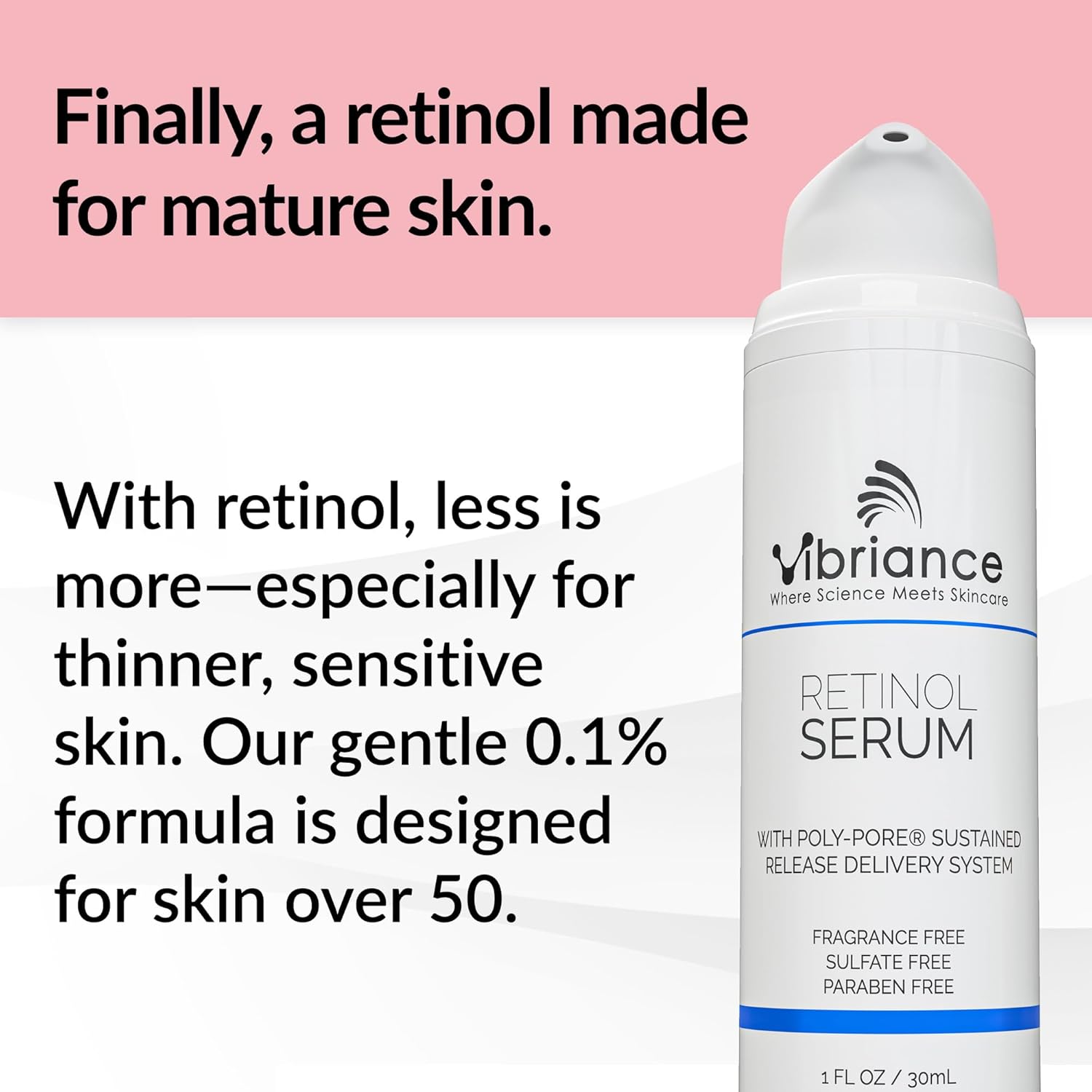 Vibriance Retinol Serum for Face - Reduces Appearance of Deep Wrinkles and Large Pores, Enhances Tone, Improves Complexion - Sensitive, Mature Skin Night Cream - 1 fl oz - Image 2