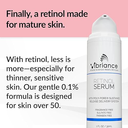 Miniatura 2 de Vibriance Suero de retinol para la cara, reduce la apariencia de arrugas profundas y poros grandes, mejora el tono, mejora la tez, crema de noche