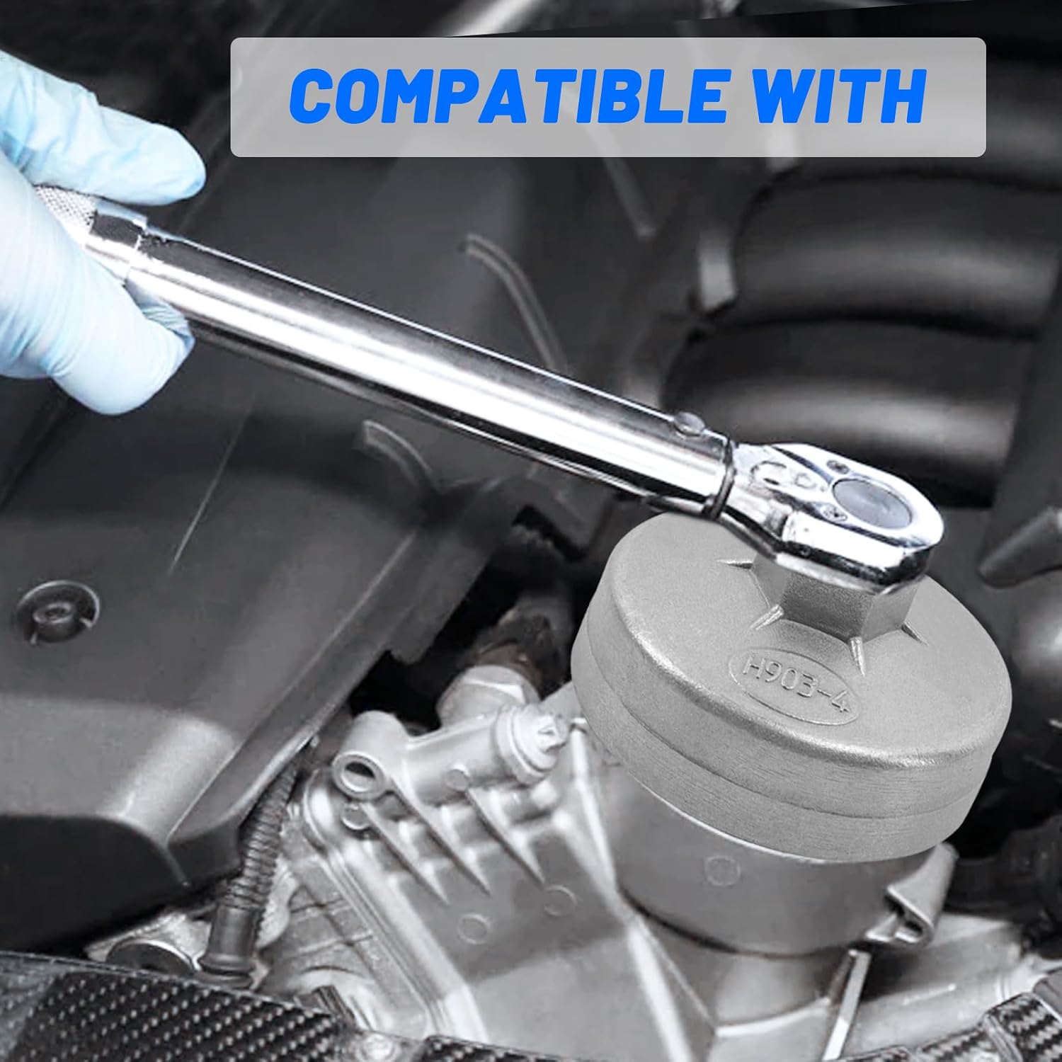 73mm Oil Filter Wrench: 14 Flutes Oil Filter Removal Tool Compatible with Toyota 90915-YZZJ3/ YZZD1/ YZZD3 Oil Filter