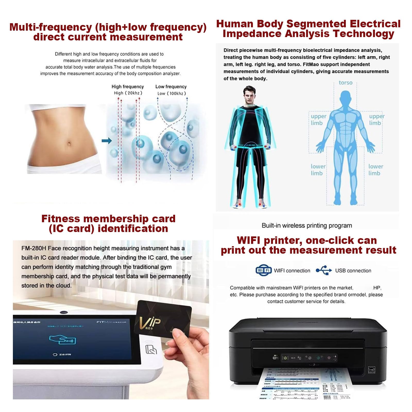8-Elektrodowy Skaner Całego Ciała,Profesjonalny Analizator Ciała,Cyfrowy Analizator Bmi I Urządzenie Do Pomiaru Tkanki Tłuszczowej,Pomiar Masy Mięśniowej,Inteligentna Waga
