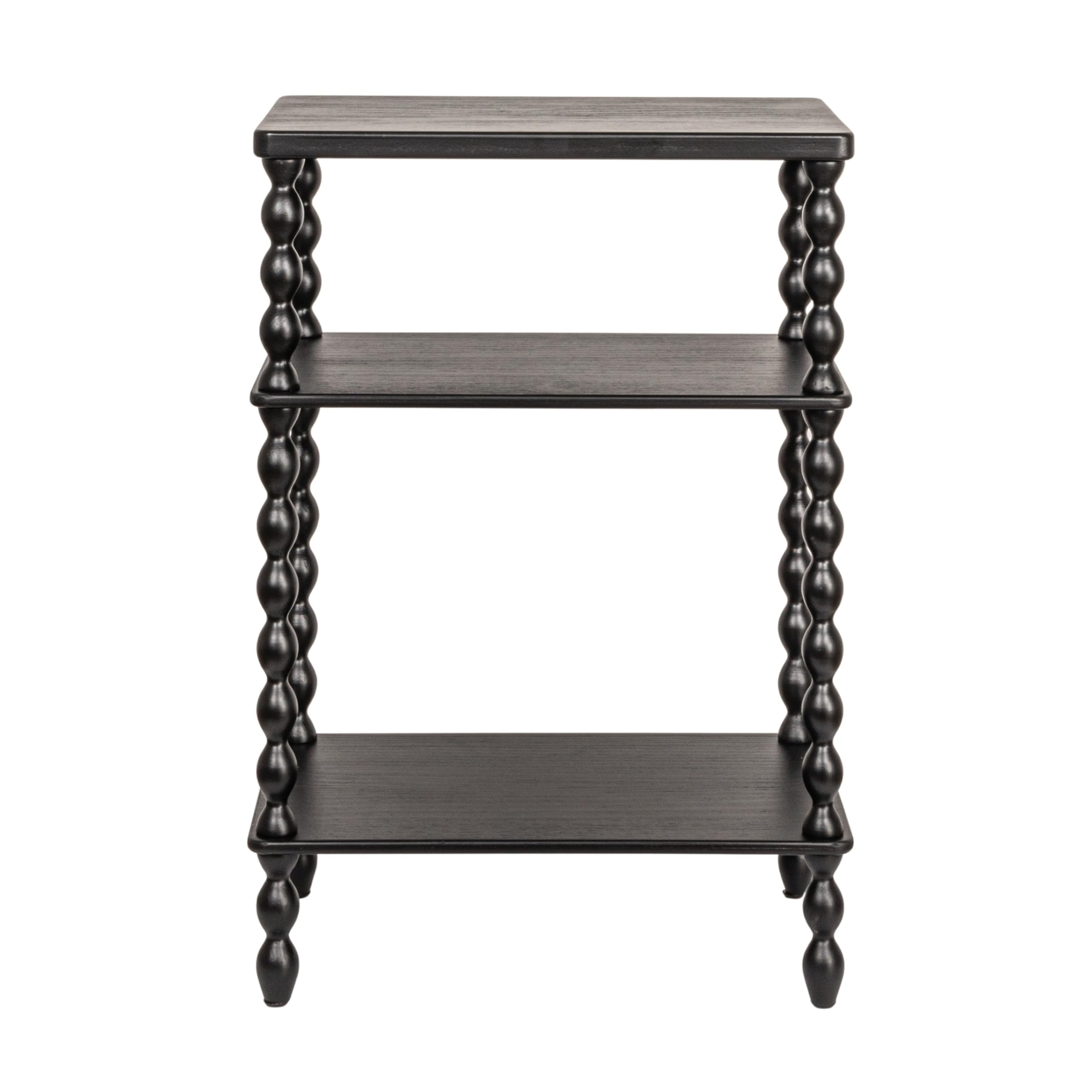 Creative Co-Op Bobbin Leg Rectangle Wood Accent Table, Black