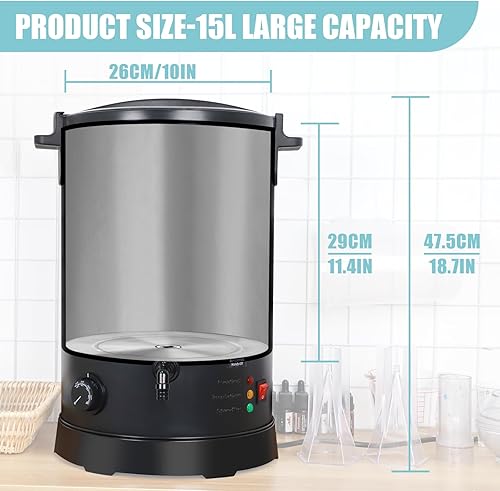 Miniatura 8 de TOAUTO 30 libras de cera comercial para hacer velas, olla de fusión de cera eléctrica grande para hacer velas negocios con control de temperatura y