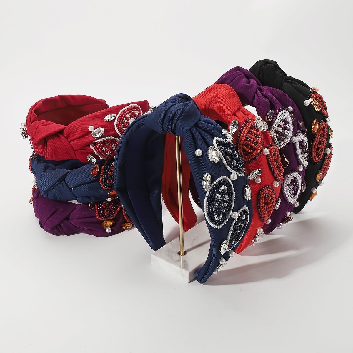 手縫いのライスビーズヘッドバンド個別のダイヤモンドビーズヘッドバンド