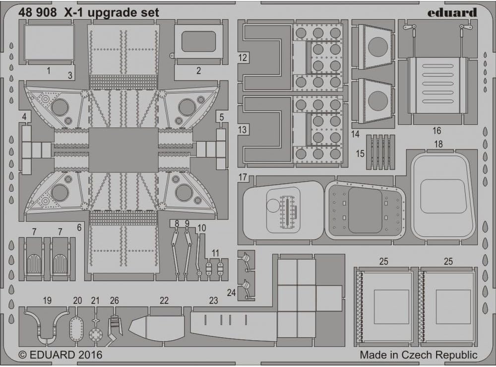EDU48908 1:48 Eduard PE - X-1 Upgrade Set (for use with the Eduard model kit) [MODEL KIT ACCESSORY]