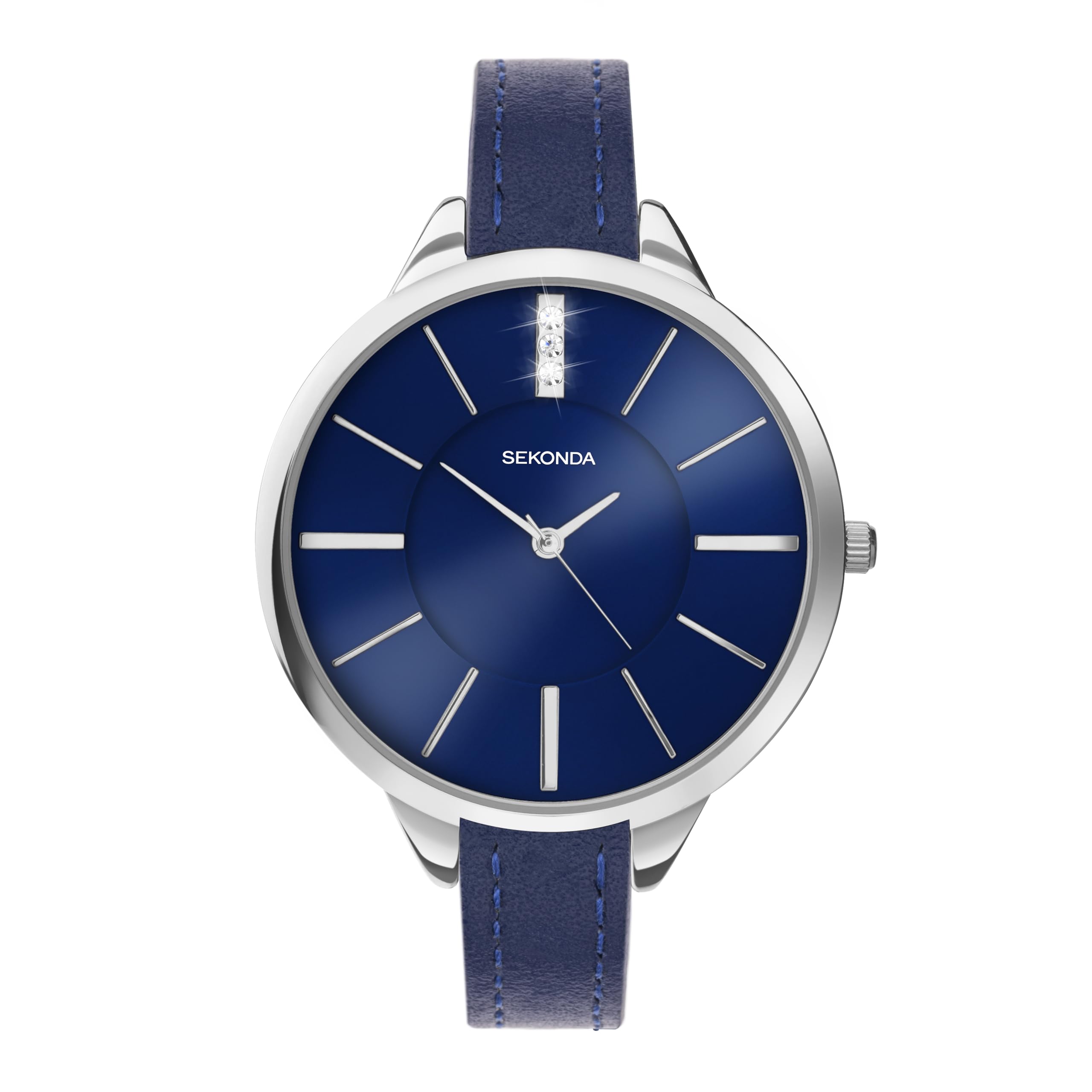 Sekonda Womens Dark Blue Bracelet Swarovski Luxury Crystal Watches, Silver Plated with Dark Blue Stone Set dial, Water Resistant, Extra Clasps, Seksy Collection (Dark Blue/Blue Dial), 2758-AMZUK (B07KYVMX2L) Amazon Price History, Amazon Price Tracker