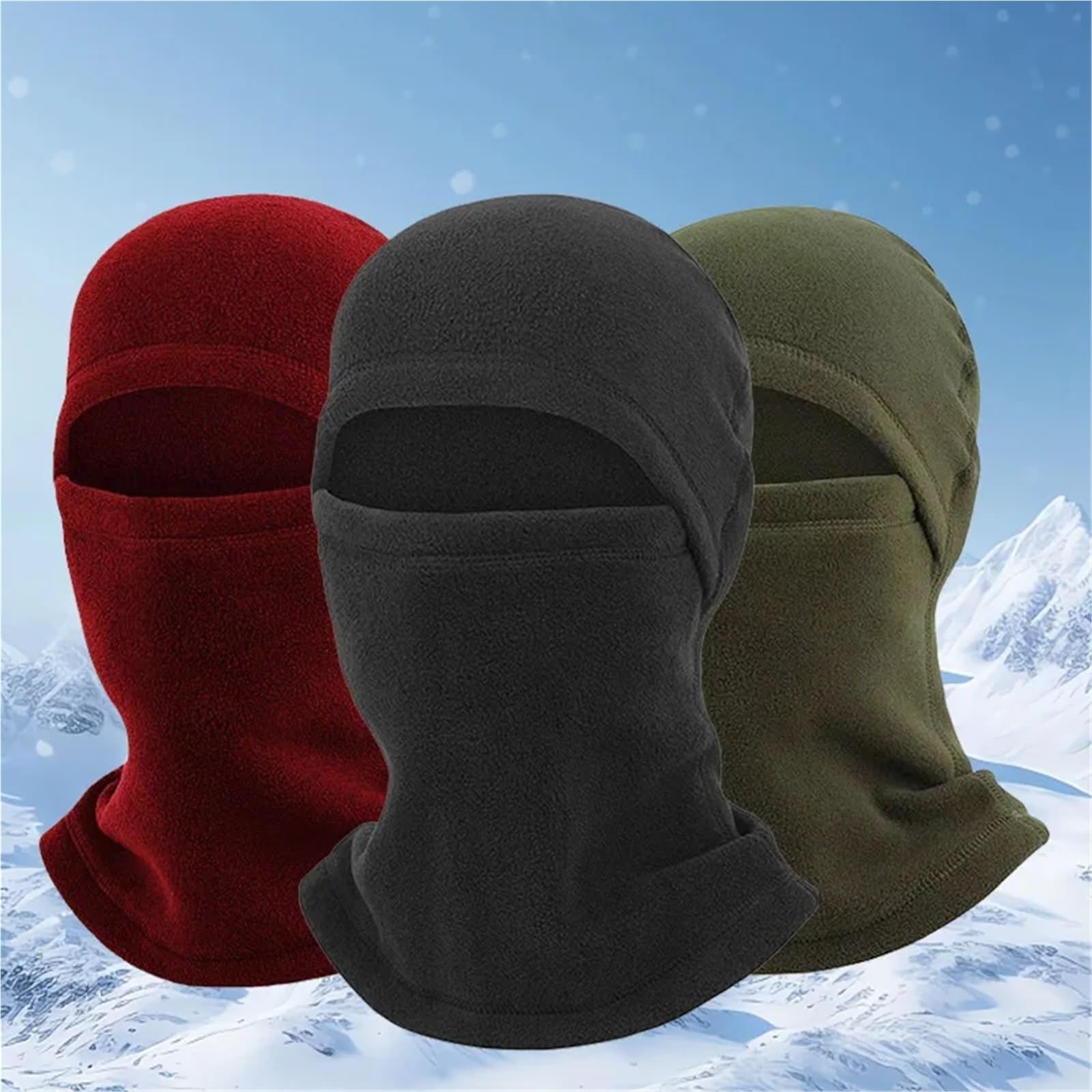 Cagoule 2 pièces Hiver Cagoule Masque Complet Thermique Ski Snowboard écharpe Casque Casquette Sport Cyclisme randonnée Course Cou Plus Chaud Hommes Femmes pour L'ExtéRieur