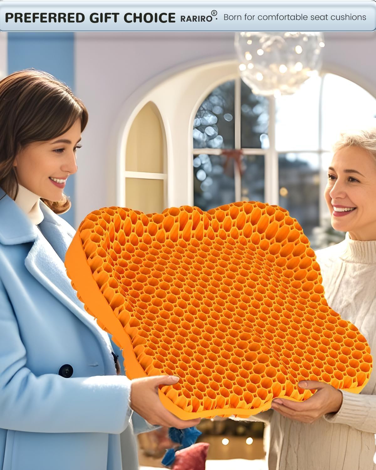 Coussin de siège en gel, extra 50 cm, coussins de chaise pour fauteuil roulant, coussins doux pour chaise de voiture, chaise de bureau, pour soulager la douleur du coccyx sciatique, coussin