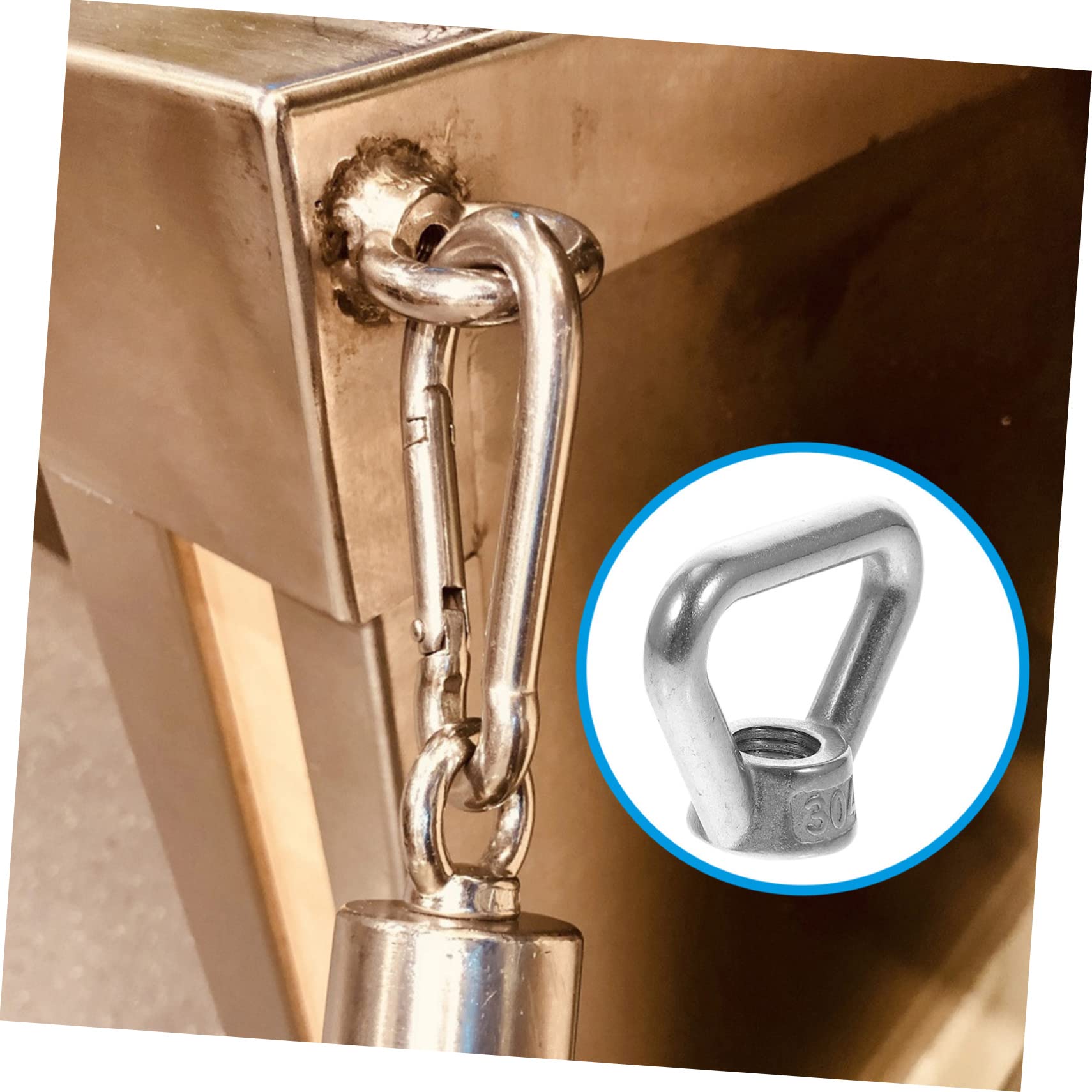 COSMEVIVI Marine Grade 304 Stainless Steel Triangle Ring Nut Heavy Duty Lifting Eye Nut for Fastener Tie Down Rings