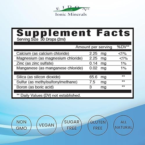 Eidon Suplemento líquido de apoyo óseo mineral – Contiene todos los minerales necesarios para la salud ósea, totalmente natural, biodisponible,