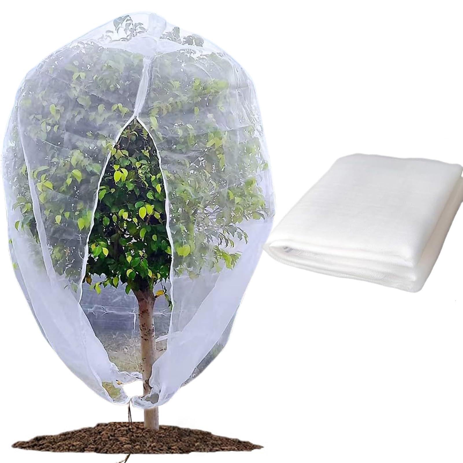 Red grande para árboles frutales, cubierta de malla a prueba de cremallera con diseño de cordón transpirable, fácil de usar, red de jardín