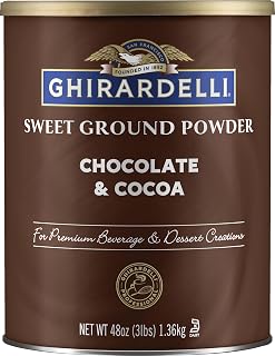 Ghirardelli Sweet Ground Chocolate & Cocoa Powder 3 lb Canister - Premium Real Chocolate for Baking, Desserts & Beverages