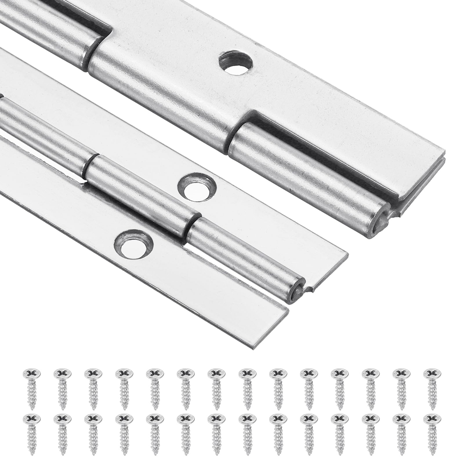 Charnière de piano en acier inoxydable argenté uxcell lot de 12 pour finitions épurées
