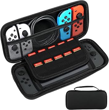 KITDAHOM Nintendo Switch Oled Case   Compatible with Nintendo Switch/Nintendo Switch Oled   Hard Carrying Case   With 10 Slots For Game Cards And Additional Pocket For Accessories