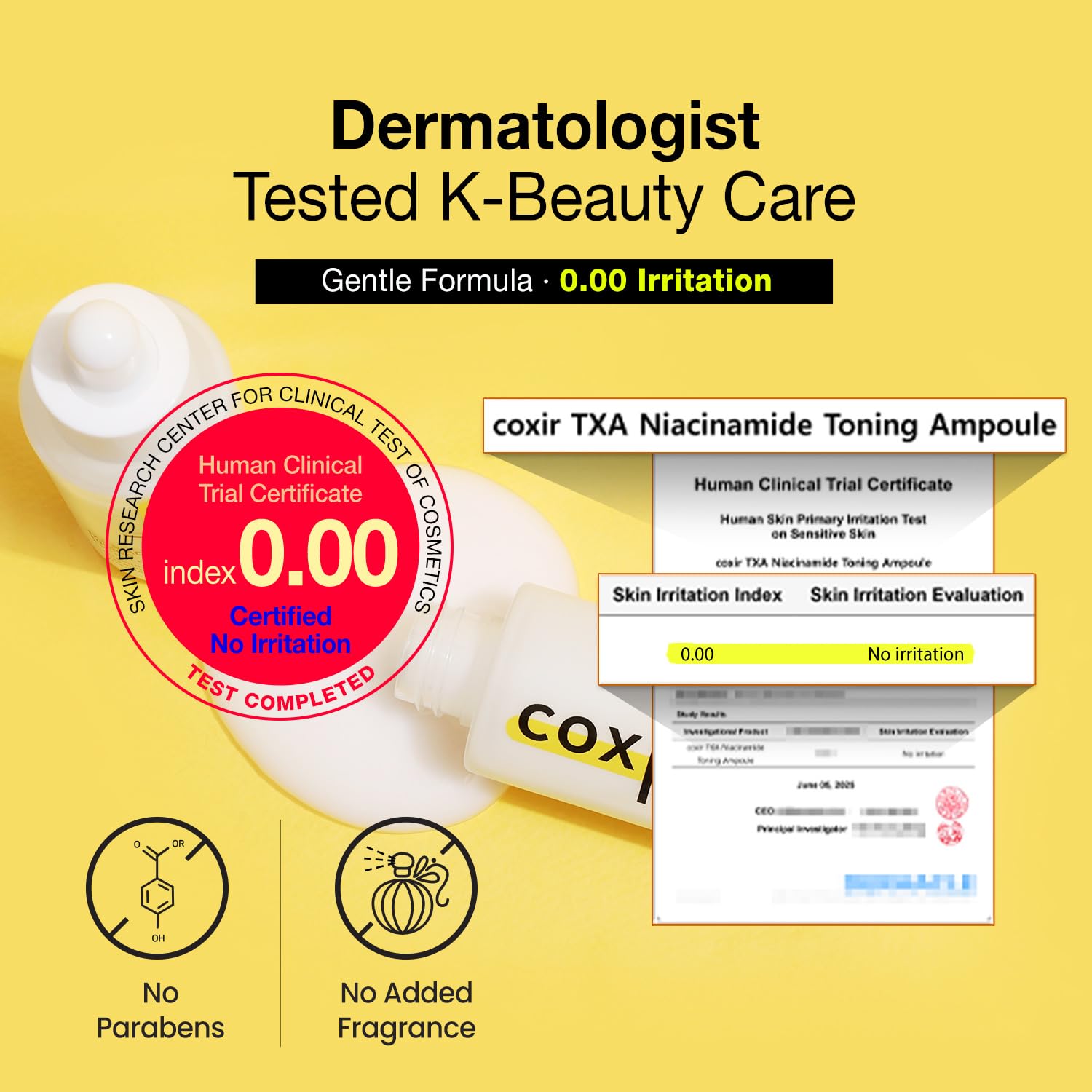 Coxir TXA Niacinamide Toning Ampoule –Tranexamic Acid for Visible Tone & Clarity | Mild, Lightweight Korean Serum with Niacinamide, Cica & Panthenol | Daily Tone-Refining Formula [1.69fl.oz]