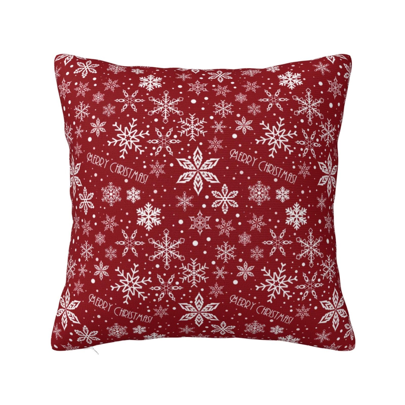 Plaid Christmas Snowflake Pillowcase 16"x16"