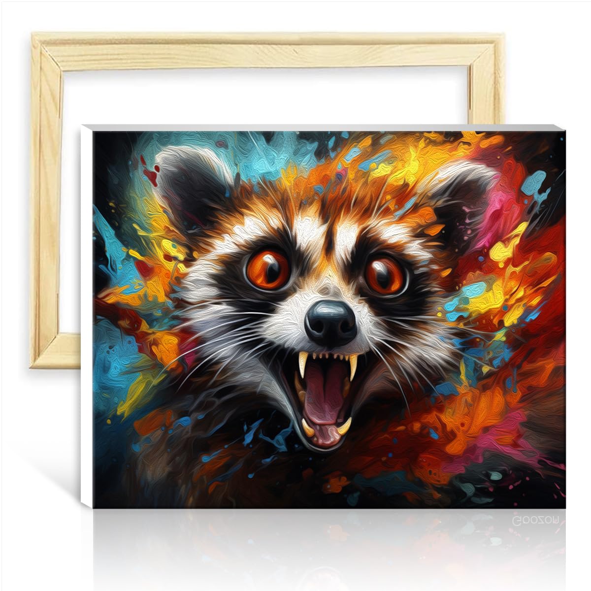 TANGFEIY Oil Painting Lemur Paint by Numbers Adults Children, Beginners with Brushes and Acrylic Pigment Wall Art Oil Painting by Numbers Kits DIY Frame(30x40cm)