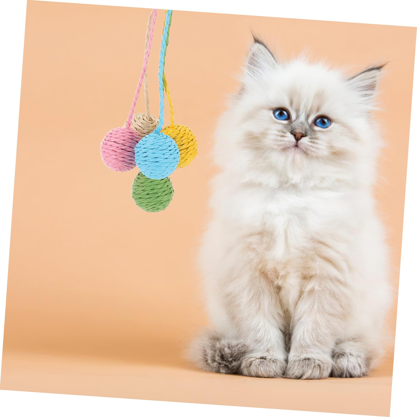BESTonZON 5pezzi Palline di Ricambio per Tiragraffi per Gatti con Coda Corda in Sisal per Accessori per Giocattoli per Gatti Palline Interattive per Casa Design Facile da Installare e Sostit