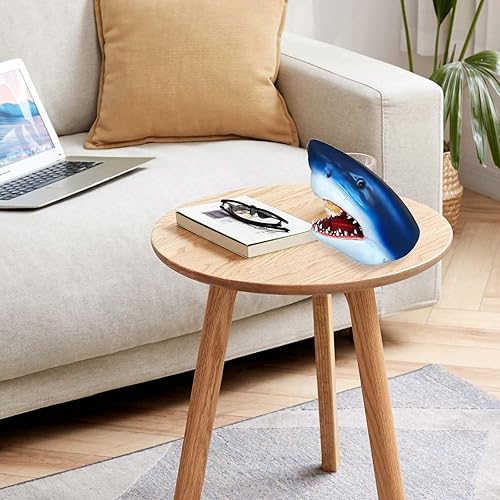 Miniatura 4 de Gran estatua de arte de jardín de tiburón blanco, escultura única de cabeza de tiburón blanco, estatua única de resina 3D de mandíbulas para colgar