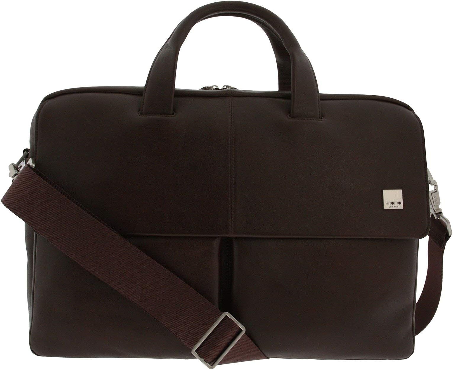 Knomo London 17" Leather Laptop Bag (Brown)
