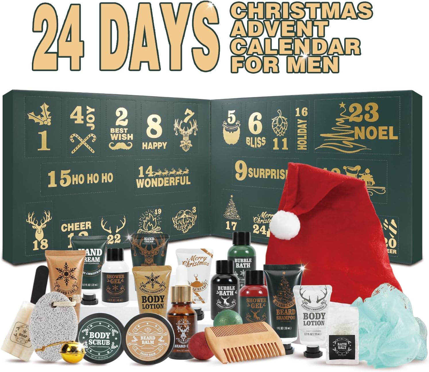 Advent Calendar for Adults Rinse & Robust Christmas Gifts for Men Advent Skincare Calendar Countdown Calendar 24PCS 2025 Beauty Advent Calendar Beard Care Set for Men - Image 2
