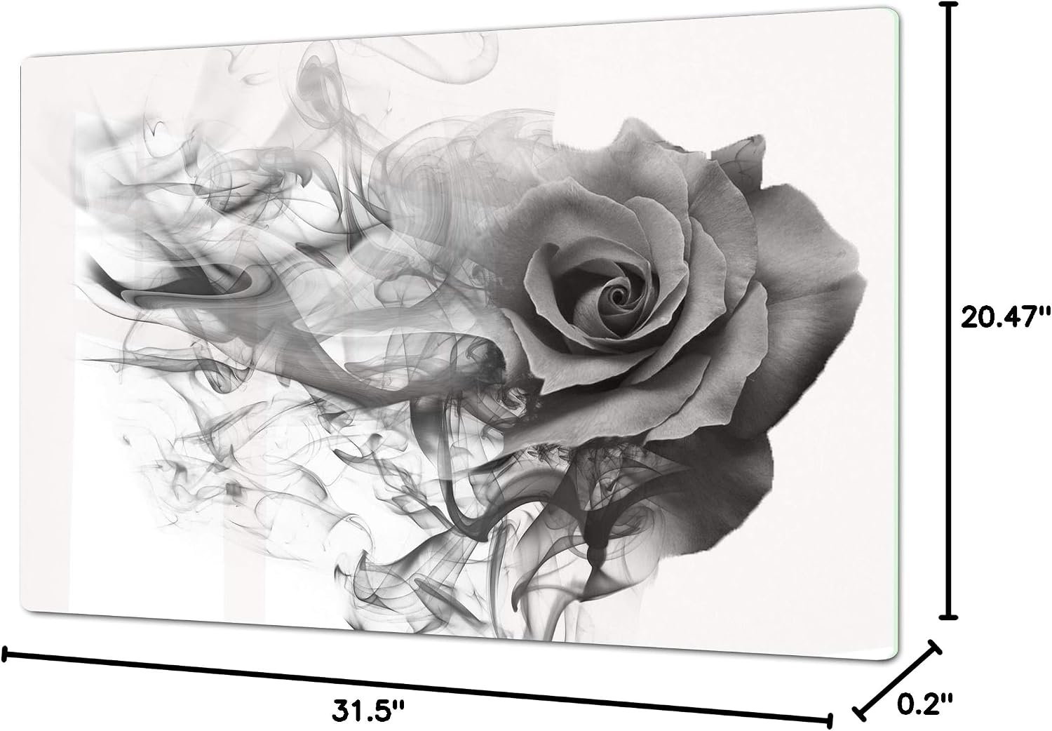 ENORMOUS Tempered GLASS Chopping Board - Induction Cooktop Cover – Glass Cutting Board SINGLE: 80 x 52 cm (31,5” x 20,47”); DOUBLE: 40 x 52 cm (15,75” x 20,47”); Flower series DD06B