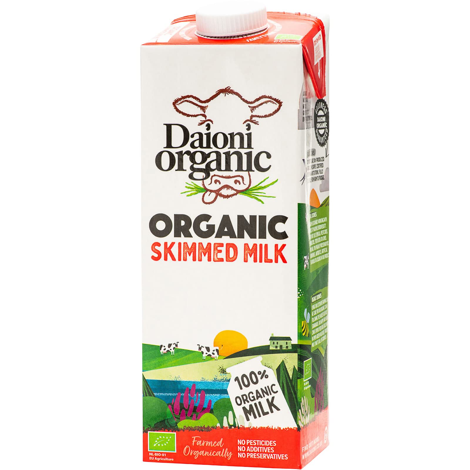 Daioni Organic Skimmed UHT Milk 0.1% fat content (1 Litre)
