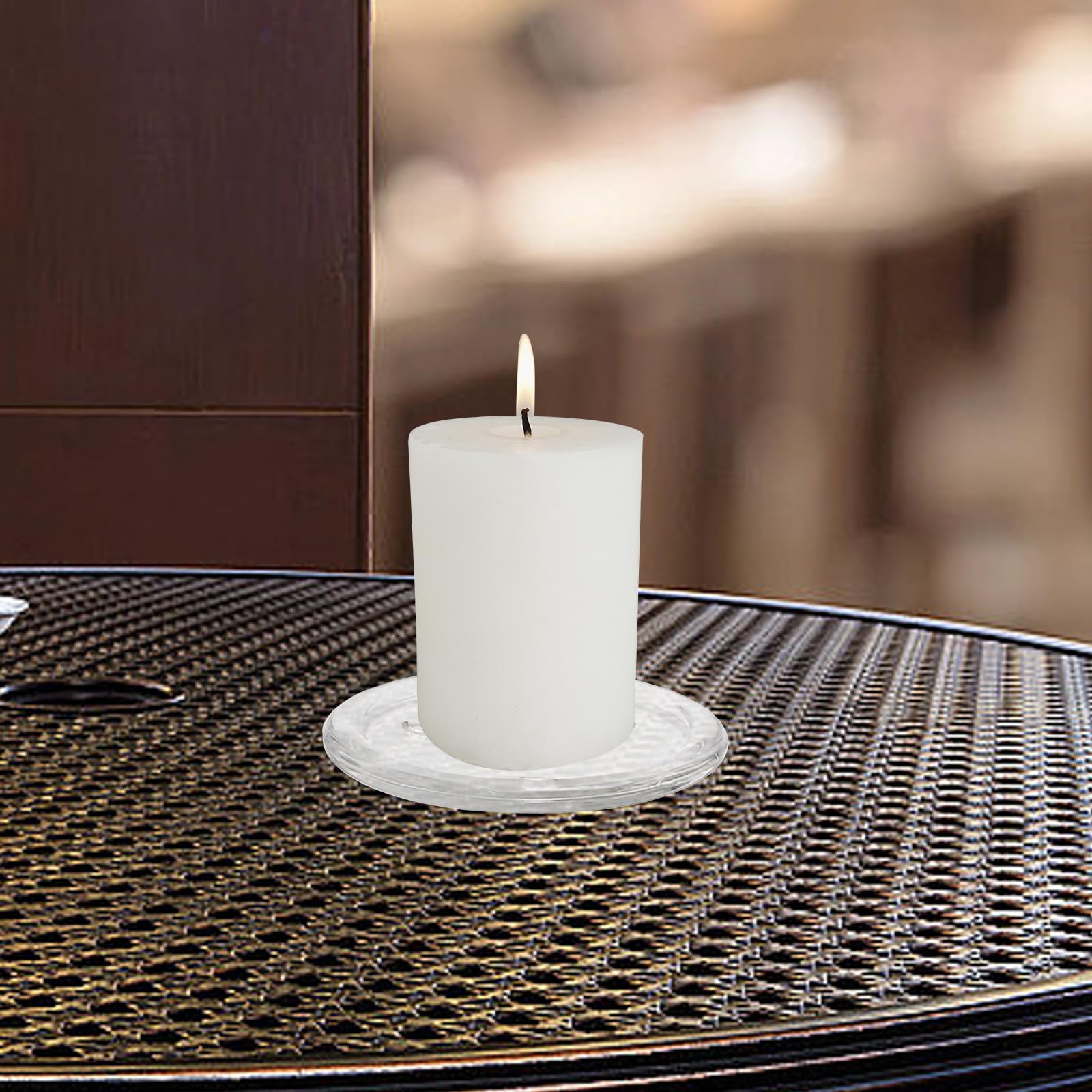 Lot De 2 Bougeoirs Noirs En Fer - Socles Pour Bougies Piliers Jusqu'à 11cm, Design Rond Minimaliste - ZHAOCAI