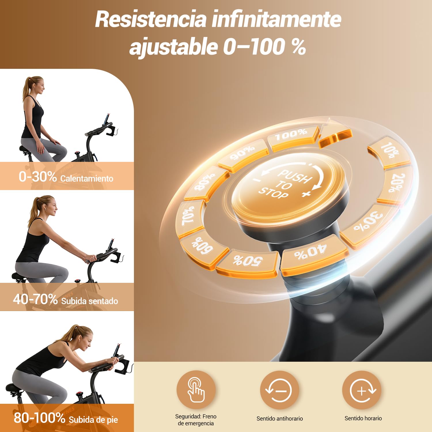 CURSOR Bicicleta estática spinning,Bicicleta spinning profesional | con monitor de frecuencia cardíaca y pantalla LED, Bicicleta estática con aplicación, Carga máx 136 kg