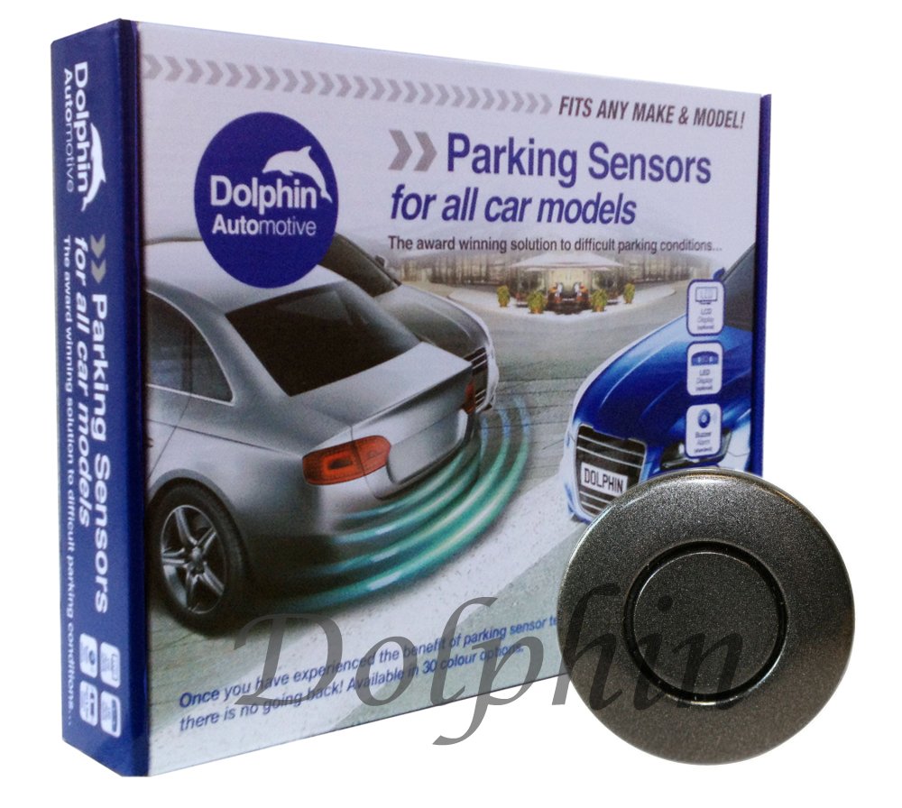 Dolphin Automotive DPS400 Reverse Parking Sensors Auto Express Award Winning 4 Ultrasonic Radar Sensors Kit Audio Alert System Matt & Gloss Black +30 More Colours (Gloss Black)