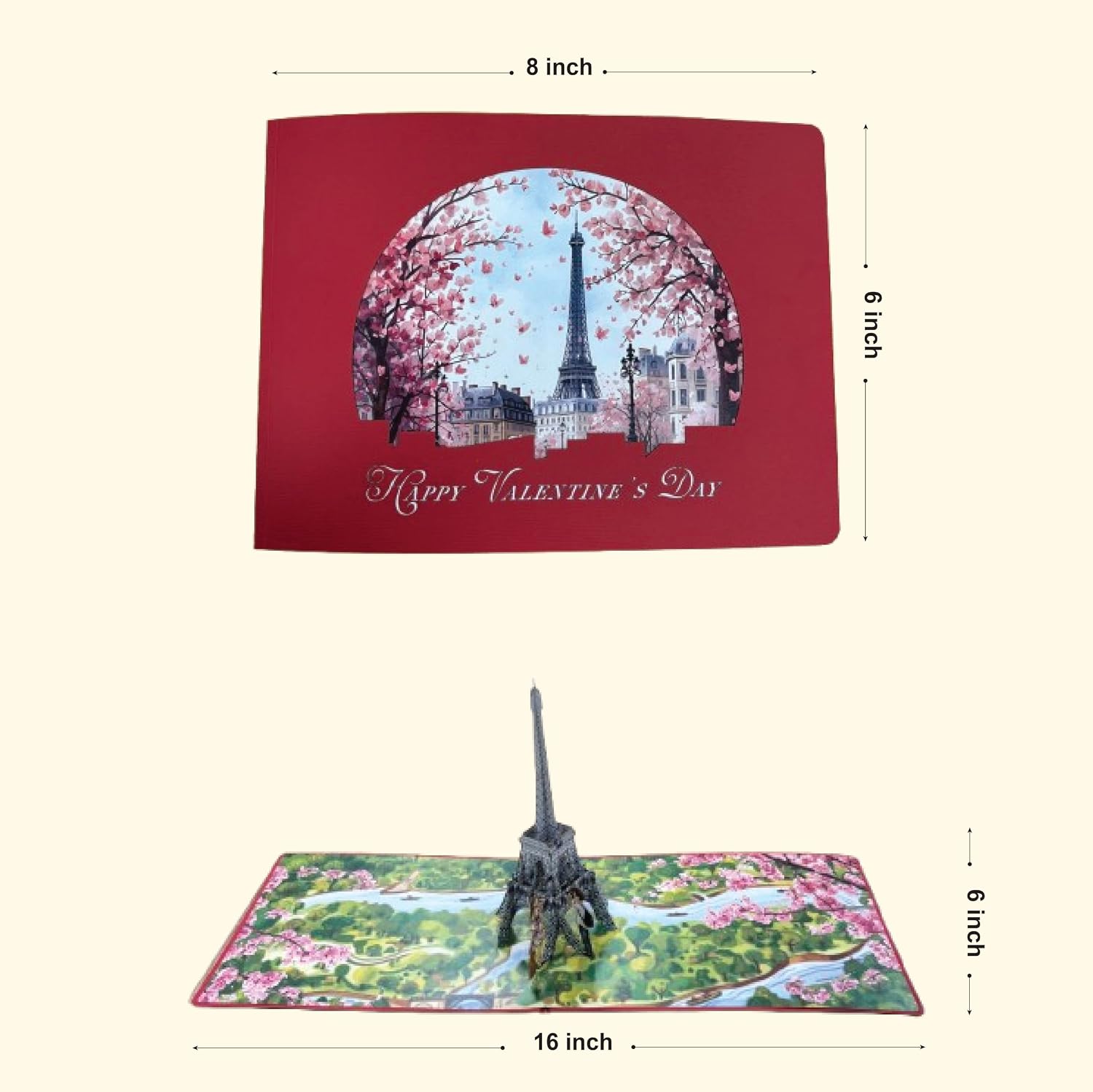 CUTE POPUP Eiffel Tower 3D Pop Up Anniversary Card Romantic Paris Love Card for Wife, Husband, Girlfriend or Boyfriend – Valentine's Day, Wedding & Birthday Pop Up Card, Premium Italian Paper, 6...