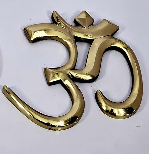 Miniatura 10 de eSplanade Escultura de latón OM para colgar en la pared, Vastu, Fengshui, Goodluk, auspicious, símbolos religiosos  Ídolos Pooja  Decoración del