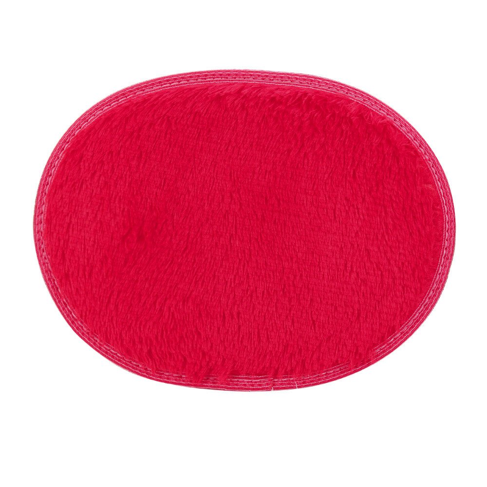 30 x 40 cm Alfombra Shaggy Antideslizante para Casa, Dormitorio, Baño, Alfombra Oriental Negro (Rojo, Talla Única)