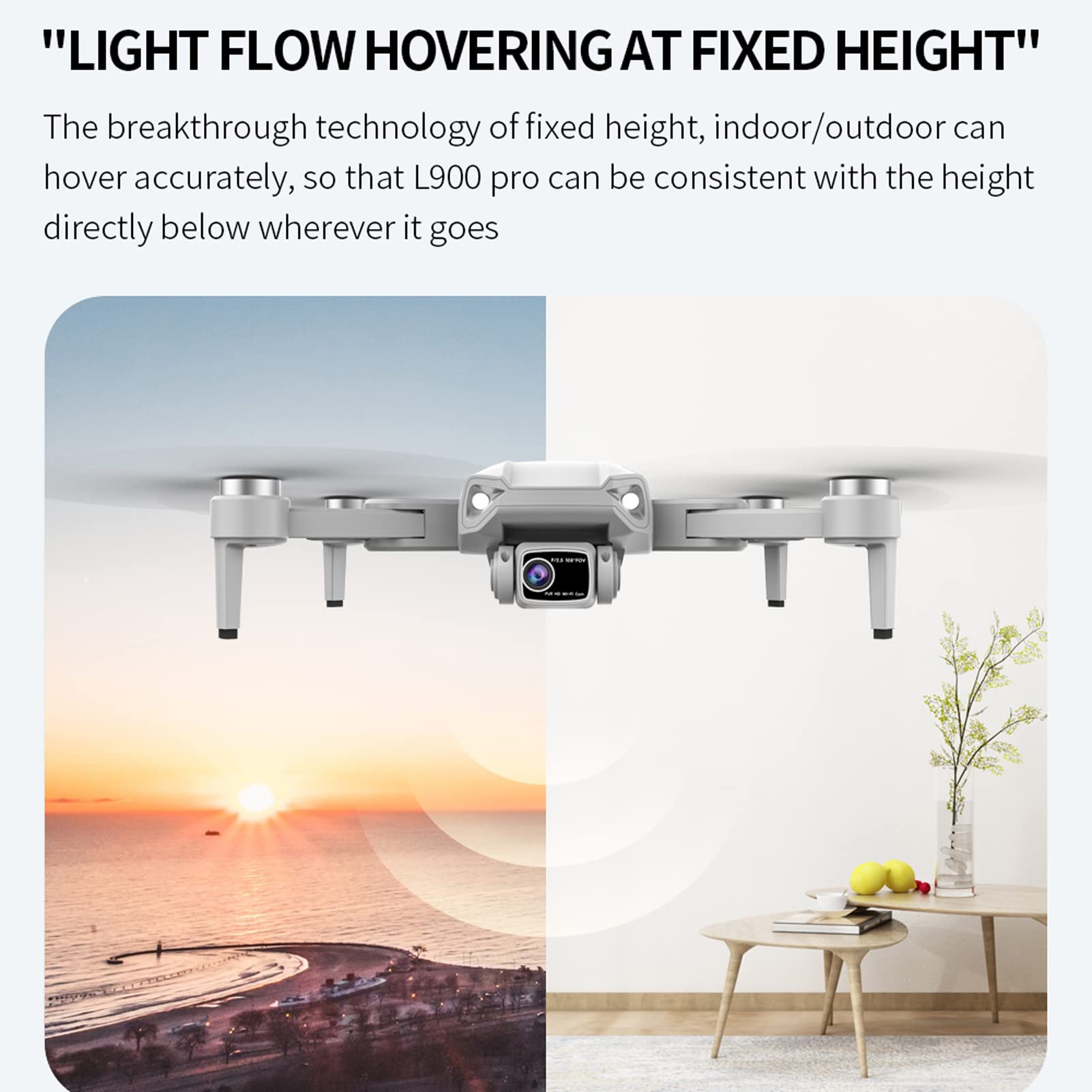 Drone con Fotocamera per Bambini e Adulti, quadrirotore RC per Principianti, Fotocamera HD 4k, atterraggio con Un Tasto, Altezza Fissa in bilico, Flusso Ottico Altezza Fissa, Regolazione del