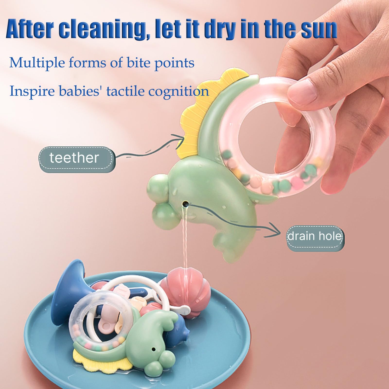13 PCS Hochet Bebe 0 3 6 9 12 Mois, Cadeau Montessori pour Nouveau - né - Avec Baby Ball Actif/Anneau de Dentition/Saisir et Tourner Bébé Hochet Cadeau Nouveau né Garçon Bébé Fille